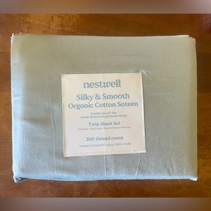 Nestwell Pure Earth Organic Cotton 300-Thread-Count Twin Sheet Set